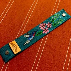 Hand painted Consuela leather bracelet